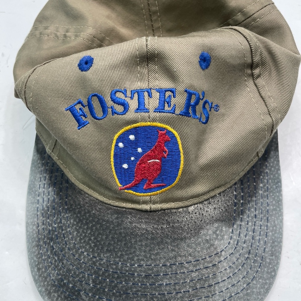 Vintage Fosters Hat/Cap Tan & Suede Snapback Mc Dowell Enterprises